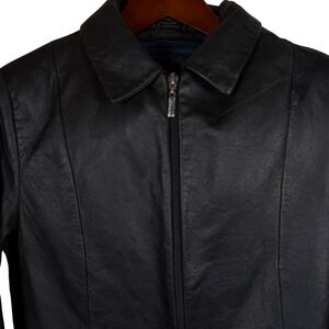 Wilsons Leather Pelle Studio Black Size Medium Removable Vest Jacket Coat VTG